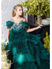 Green Tulle Ruffled Flower Girl Dress Christmas Dress